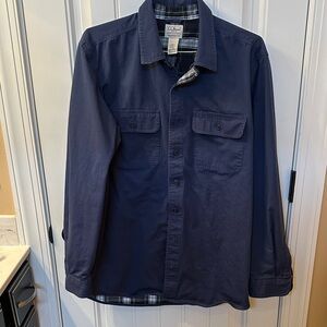L.L. Bean Navy Blue Casual Button-Down Shirt